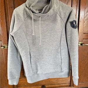 Quilted Grey Women's Pullover Hoodie Sweatshirt